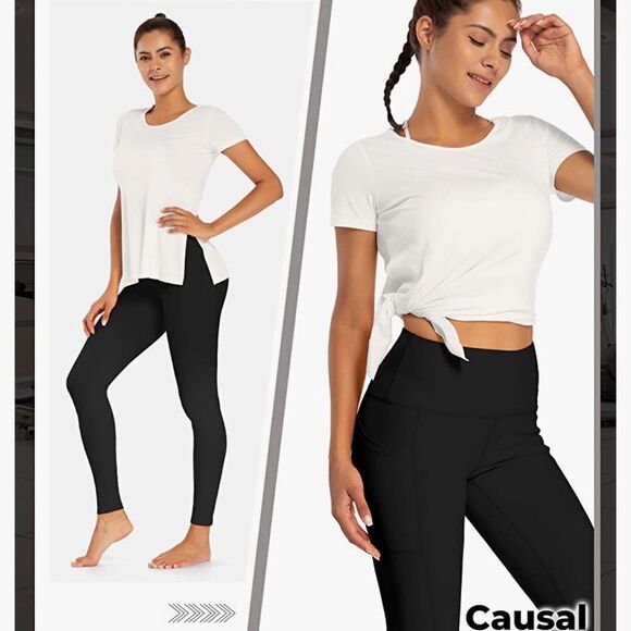 ⭐️nwt ALONG FIT Short-Sleeved T-Shirt Open Side Design⭐️ - Picture 4 of 12